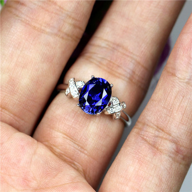 TANZANITE STERLING SILVER RING - INFINITY